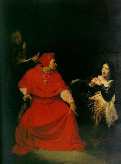 Paul Delaroche Joan of Arc is interrogated by The Cardinal of Winchester in her prison. china oil painting image